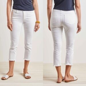 * New Habitat Sz 14 Cropped White Jean Raw Edge Style # 11177
